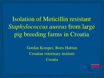 Isolation of Meticillin resistant Staphylococcus aureus from large pig breeding farms in Croatia
