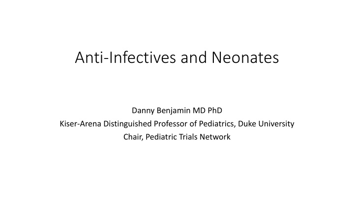 anti infectives and neonates