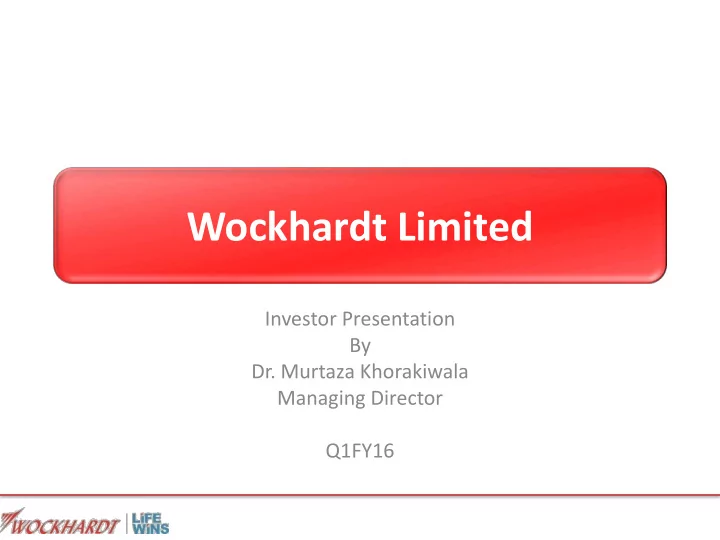wockhardt limited