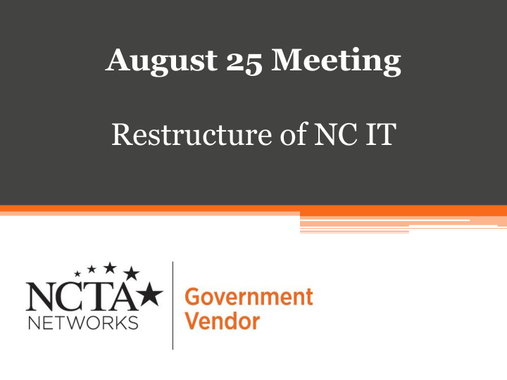 restructure of nc it fix and modernize it