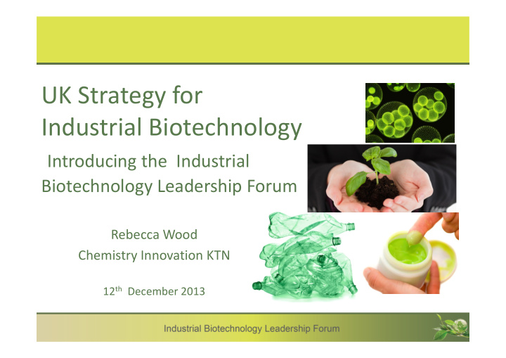 uk strategy for industrial biotechnology