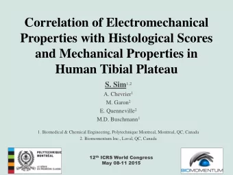 Properties with Histological Scores  and Mechanical Properties in Human Tibial Plateau S. Sim 1,2