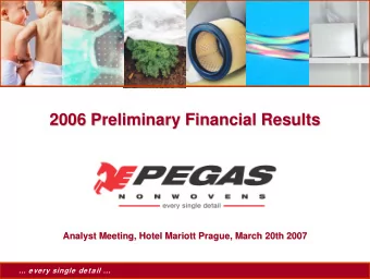 2006 Preliminary  Preliminary Financial  Financial Results  Results  2006  Analyst Meeting, Hotel