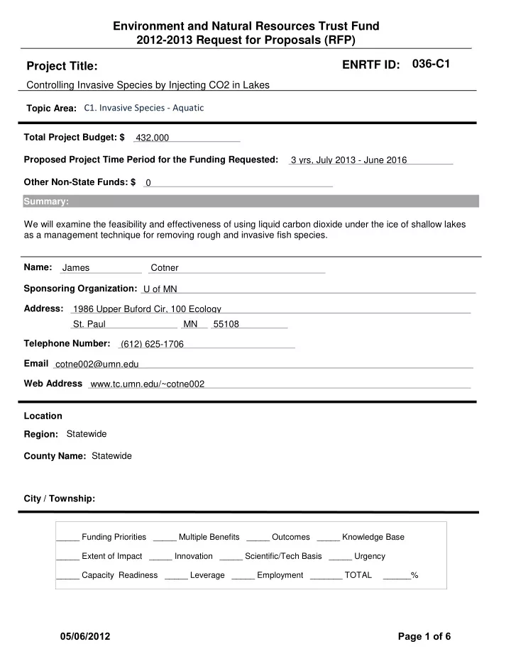 environment and natural resources trust fund 2012 2013