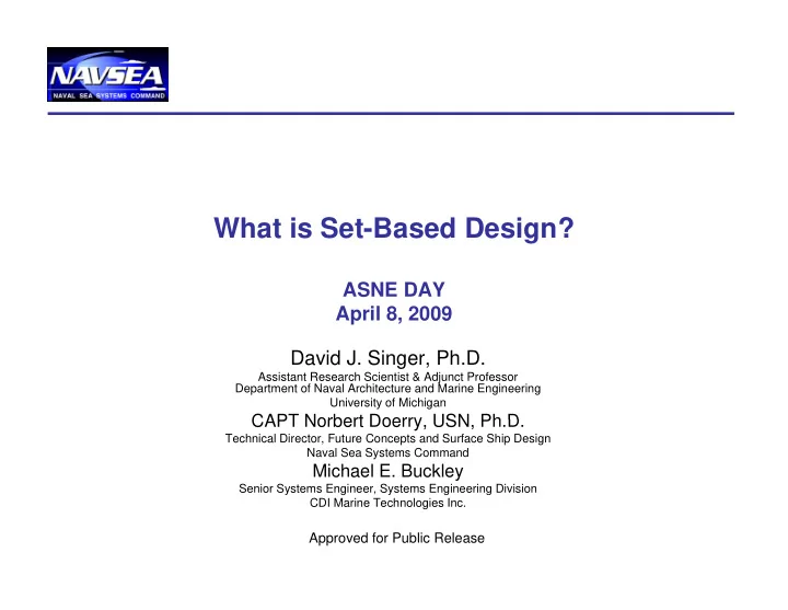 what is set based design
