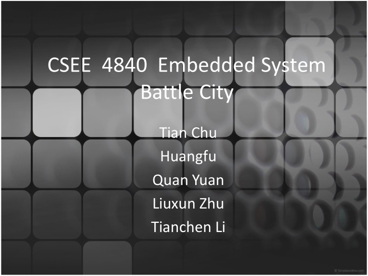 csee 4840 embedded system battle city