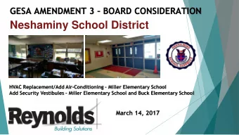 Neshaminy School District HVAC Replacement/Add Air-Conditioning  Miller Elementary School Add