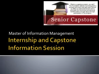 Master of Information Management  Internship  INFM 736  Review the Internship Description: