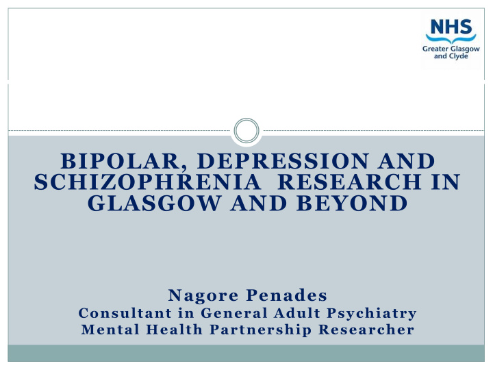 schizophrenia research in