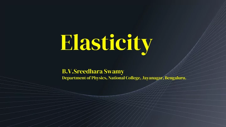 elasticity