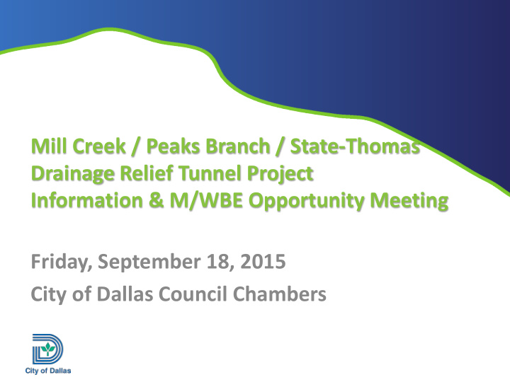 mill creek peaks branch state thomas drainage relief