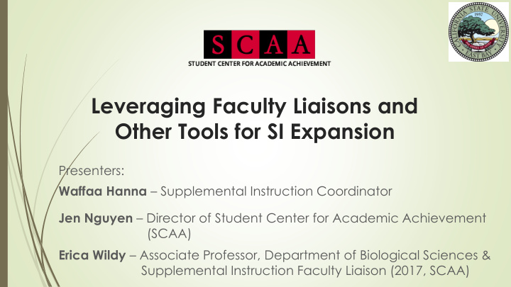 leveraging faculty liaisons and