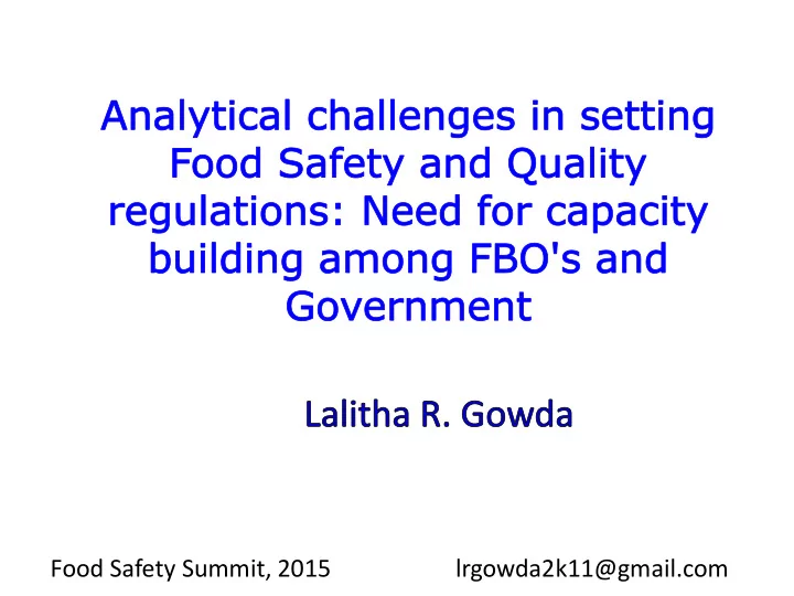 food safety summit 2015 lrgowda2k11 gmail com foo ood and