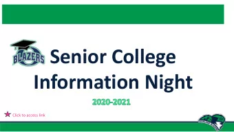 Senior College  Information Night  Click to access link  All Counselors, All Grades!  Mr. Childress