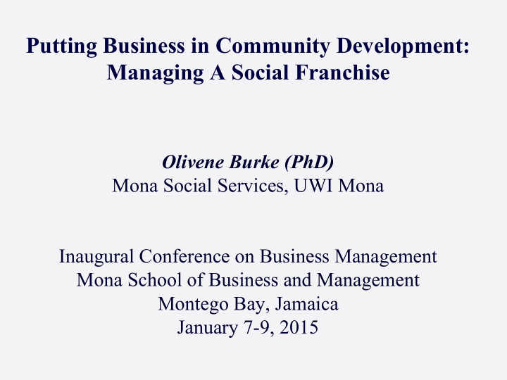 putting business in community development
