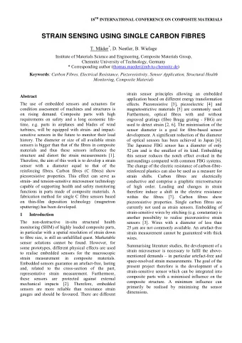 STRAIN SENSING USING SINGLE CARBON FIBRES T. Mder * , D. Nestler, B. Wielage  Institute of