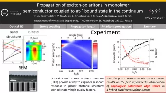 Experiment  BIC  Optical bound states in the continuum  Join the poster session to discuss our