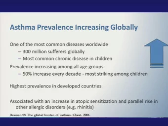 Asthmas Impact in United States  26 million currently diagnosed (2010)  10.4 million