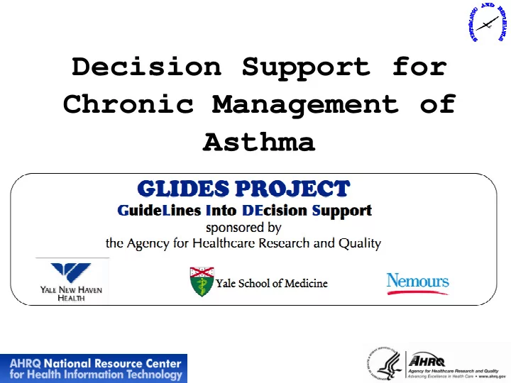 decision support for chronic management of asthma asthma