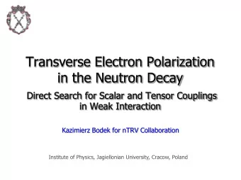 in the Neutron Decay  Direct Search for Scalar and Tensor Couplings  in Weak Interaction  Kazimierz