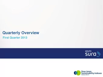 Quarterly Overview  First Quarter 2013  Content  Financial Review  Portfolios Main Figure