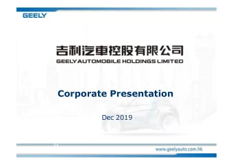 Corporate Presentation  Dec 2019  Sales Performance  Jan-Nov 2019  Overall:  1,231,524 units -13% Y