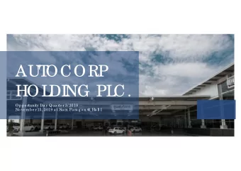 AUT  OCORP  HOL  DI  NG PL  C.  Oppo rtunity Da y Qua rte r 3/ 2019 No ve mb e r 15, 2019 a t Sia m