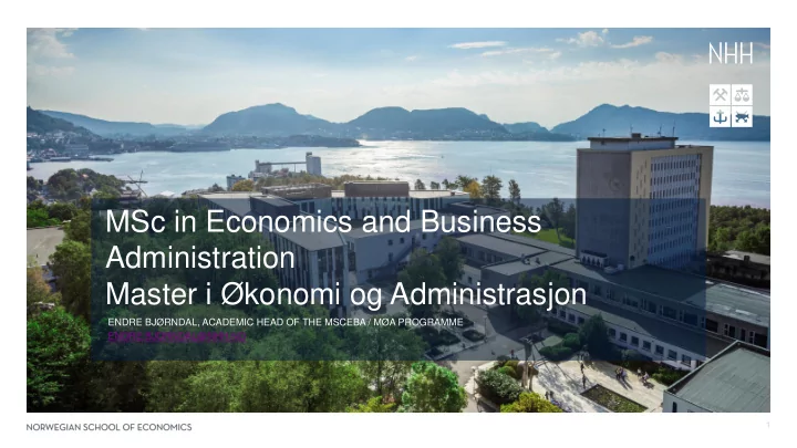 msc in economics and business administration master i