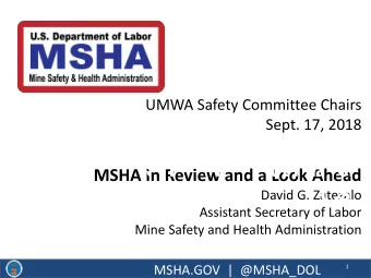 Quarterly Training Summit  Sept. 17, 2018  October 2016 MSH U A .  S.  D e ep vie a r tmen  t o f k