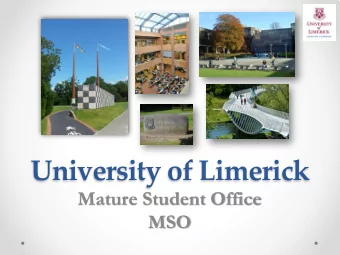 University of Limerick  Mature Student Office  MSO  UL Mature Student Office  Rhona McCormack