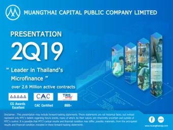 Performance  2Q19  2Q18  YoY%  1Q19  QoQ%  Unit: MB  Loan Receivables  54,421  41,469  31.23%