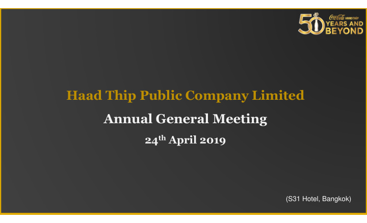 haad thip public company limited annual general meeting