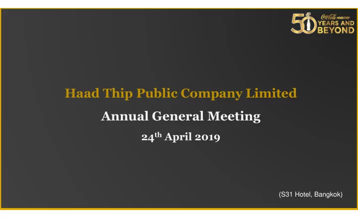 haad thip public company limited annual general meeting