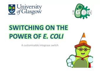 SWITCHING)ON)THE) POWER)OF) E.#COLI#  A&quot;customisable&quot;integrase&quot;switch&quot;