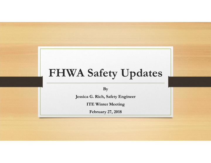 fhwa safety updates
