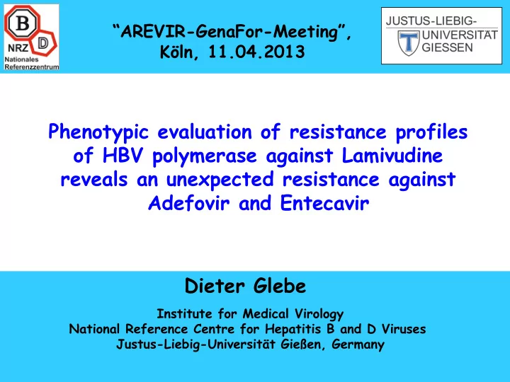 phenotypic evaluation of resistance profiles of hbv