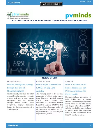 MOVING TOWARDS A TRANSLATIONAL PHARMACOVIGILANCE SYSTEM  INSI  SIDE ST  E STOR  ORY  T E C H N O L