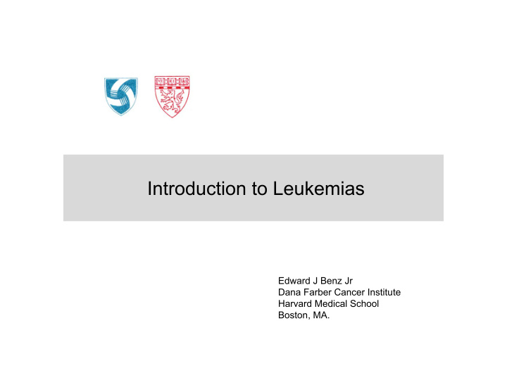 introduction to leukemias