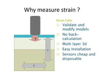 Why measure strain ?  Strain coils  Magnetic Coupling  Transmitter Coil  Oscillator  Meter