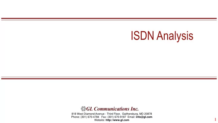 isdn analysis