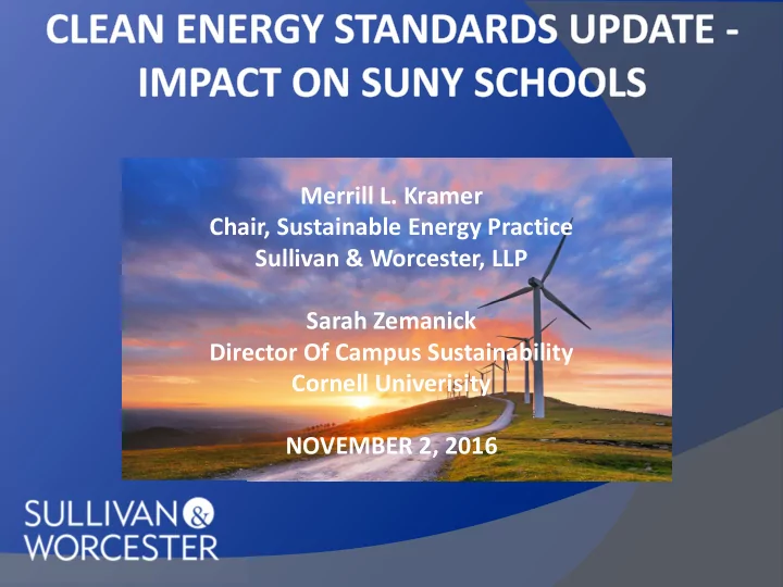 merrill l kramer chair sustainable energy practice