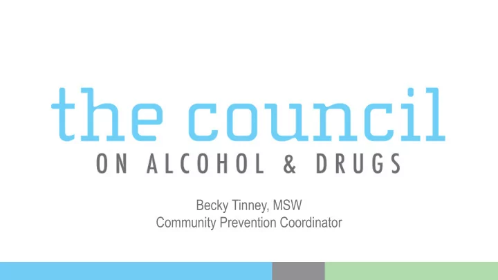 becky tinney msw community prevention coordinator overview