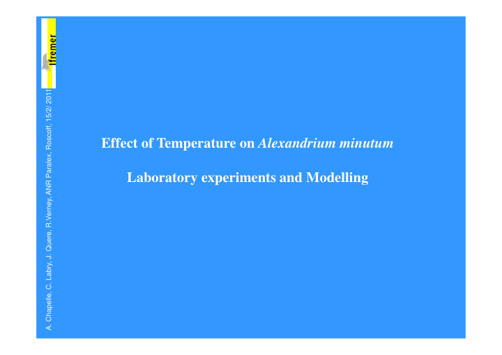effect of temperature on alexandrium minutum laboratory