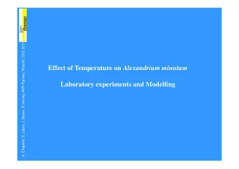 Effect of Temperature on Alexandrium minutum  Laboratory experiments and Modelling  Temperature and