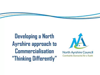 Developing a North  Ayrshire approach to  Commercialisation  Thinking Differently