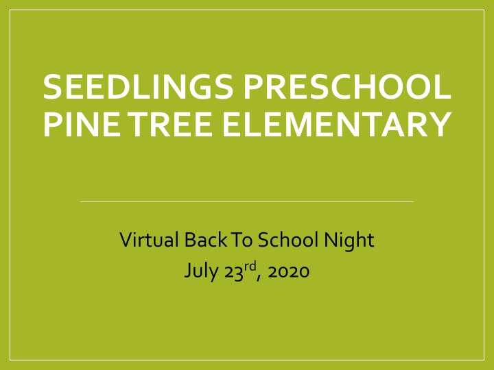 seedlings preschool pine tree elementary
