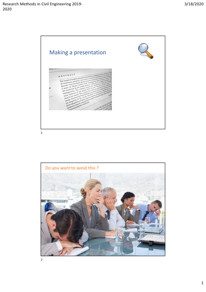 making a presentation