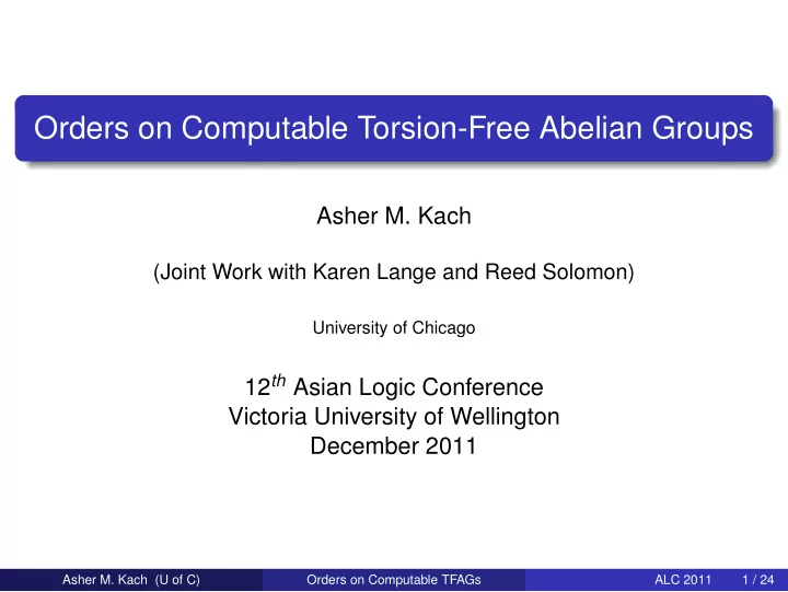 orders on computable torsion free abelian groups