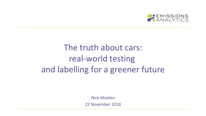 the truth about cars
