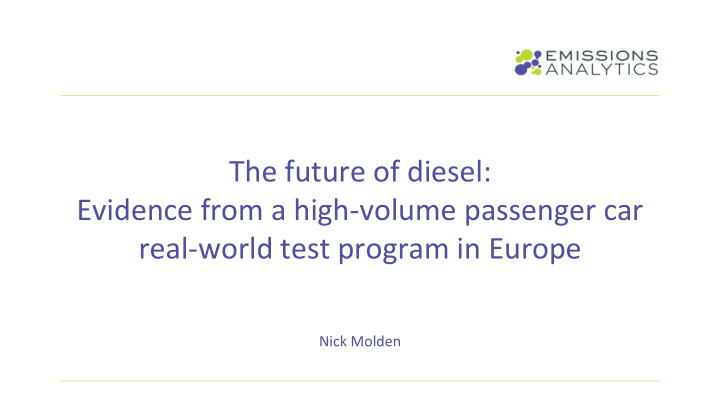 the future of diesel